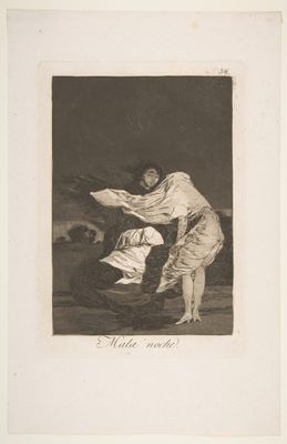 A bad night (Mala noche), plate 36 from "Los Caprichos"