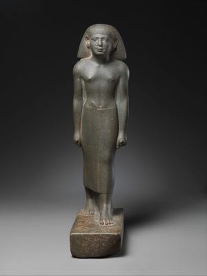 Statuette of a striding man